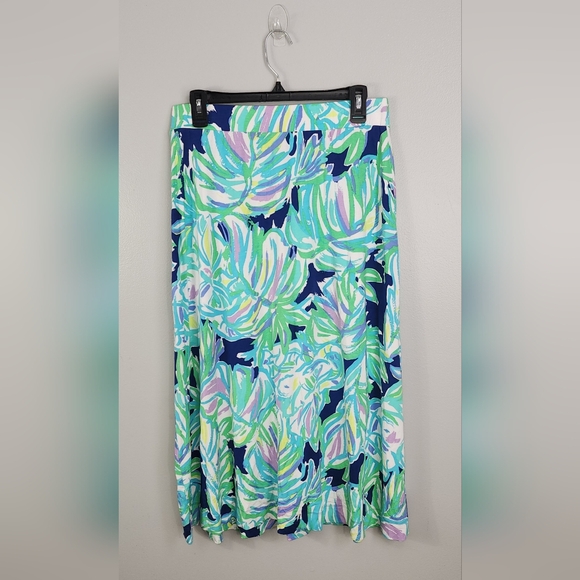 NWT Lilly Pulitzer Shia Uptown Trunk Palm Midi Skirt Size Medium - Picture 1 of 7